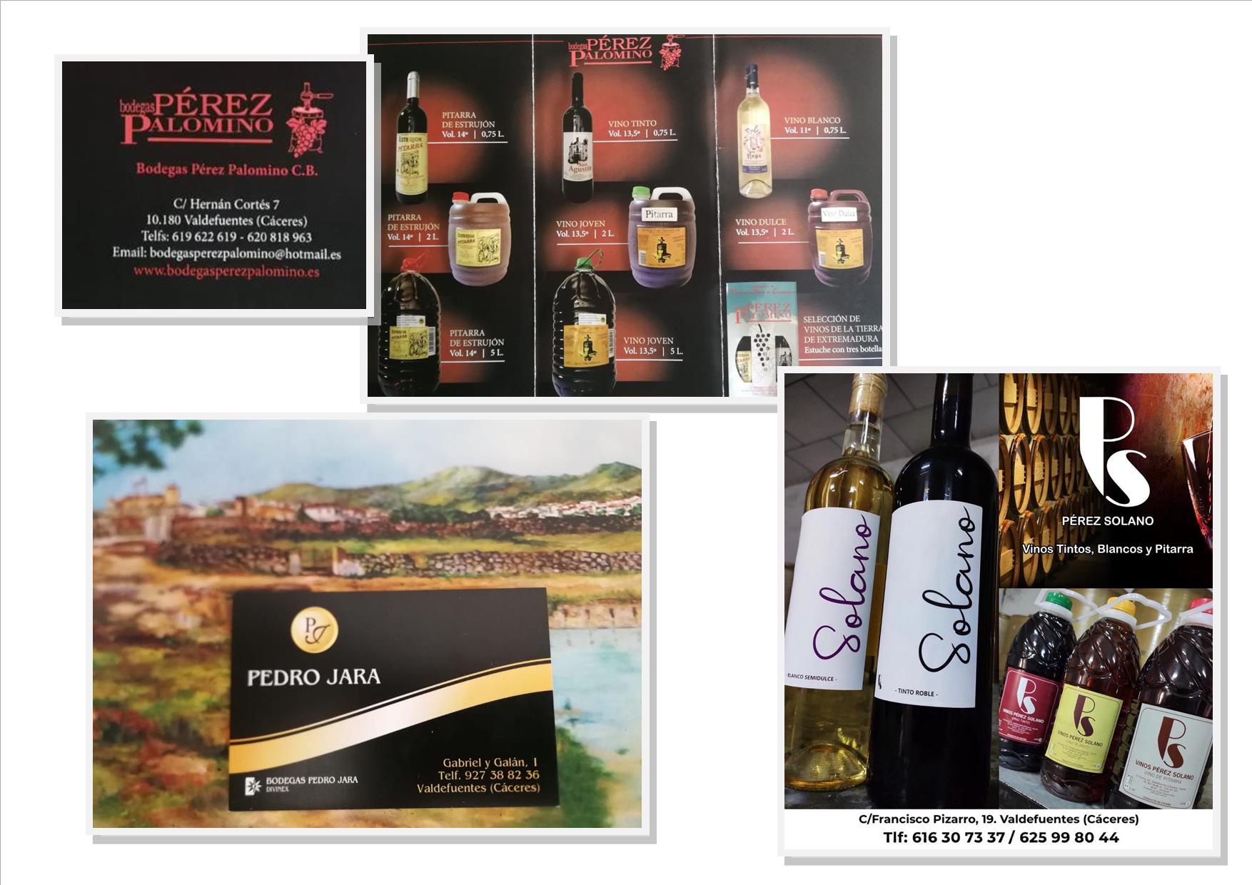 Bodegas Pérez Palomino - Bodegas Pedro Jara - Vinos Pérez Solano -  Ayuntamiento de Valdefuentes - Ayuntamiento de Valdefuentes