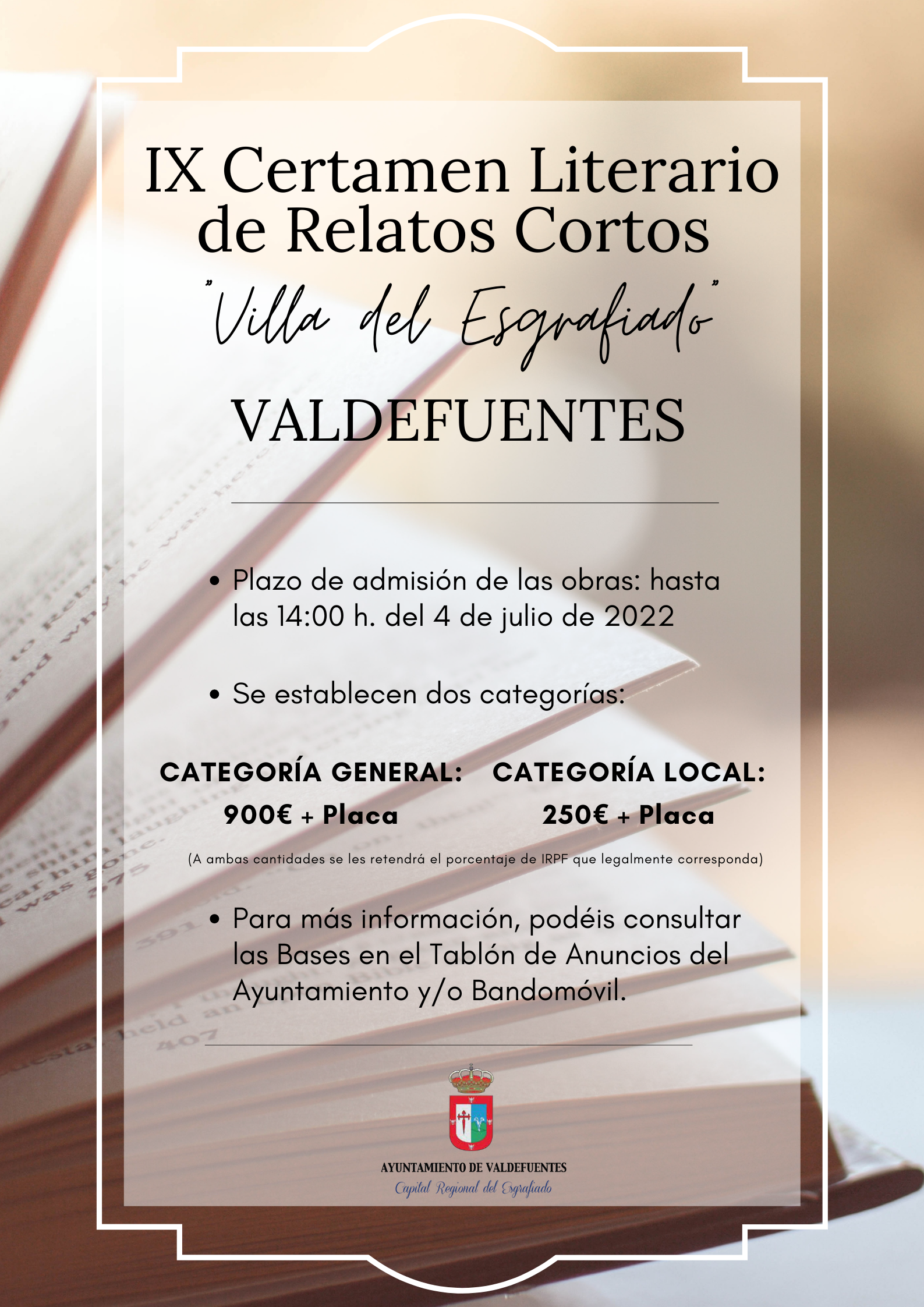 Imagen Bases IX Certamen Literario de Relatos Cortos Villa del Esgrafiado